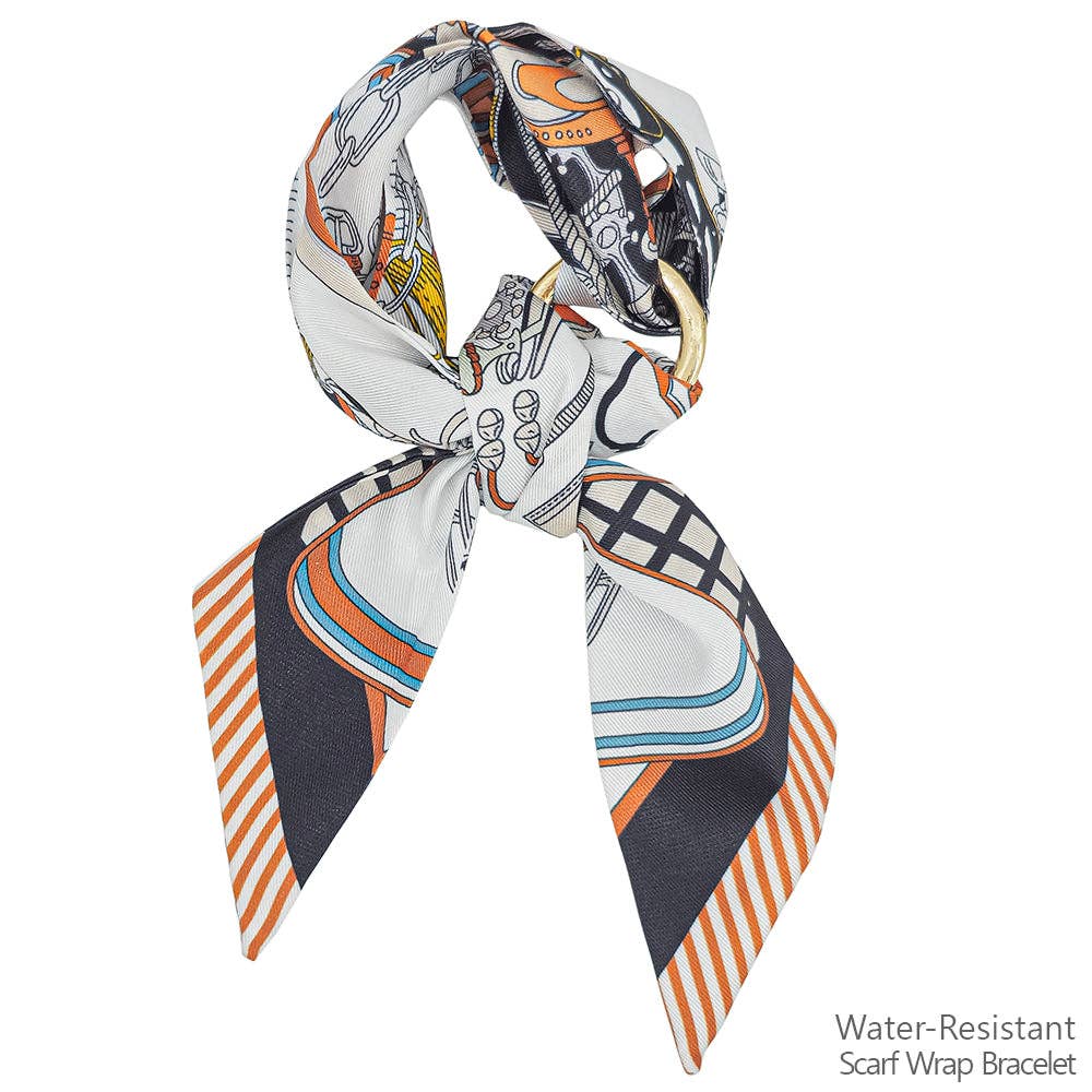 Scarf Bracelet Wrap with Gold Circle