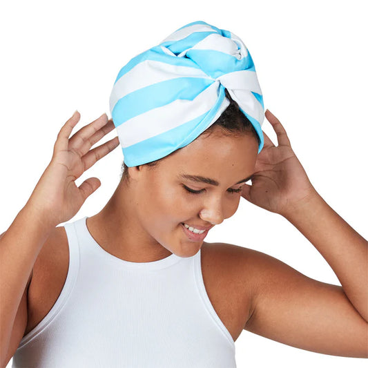 Quick Dry Hair Towel - Tulum Blue