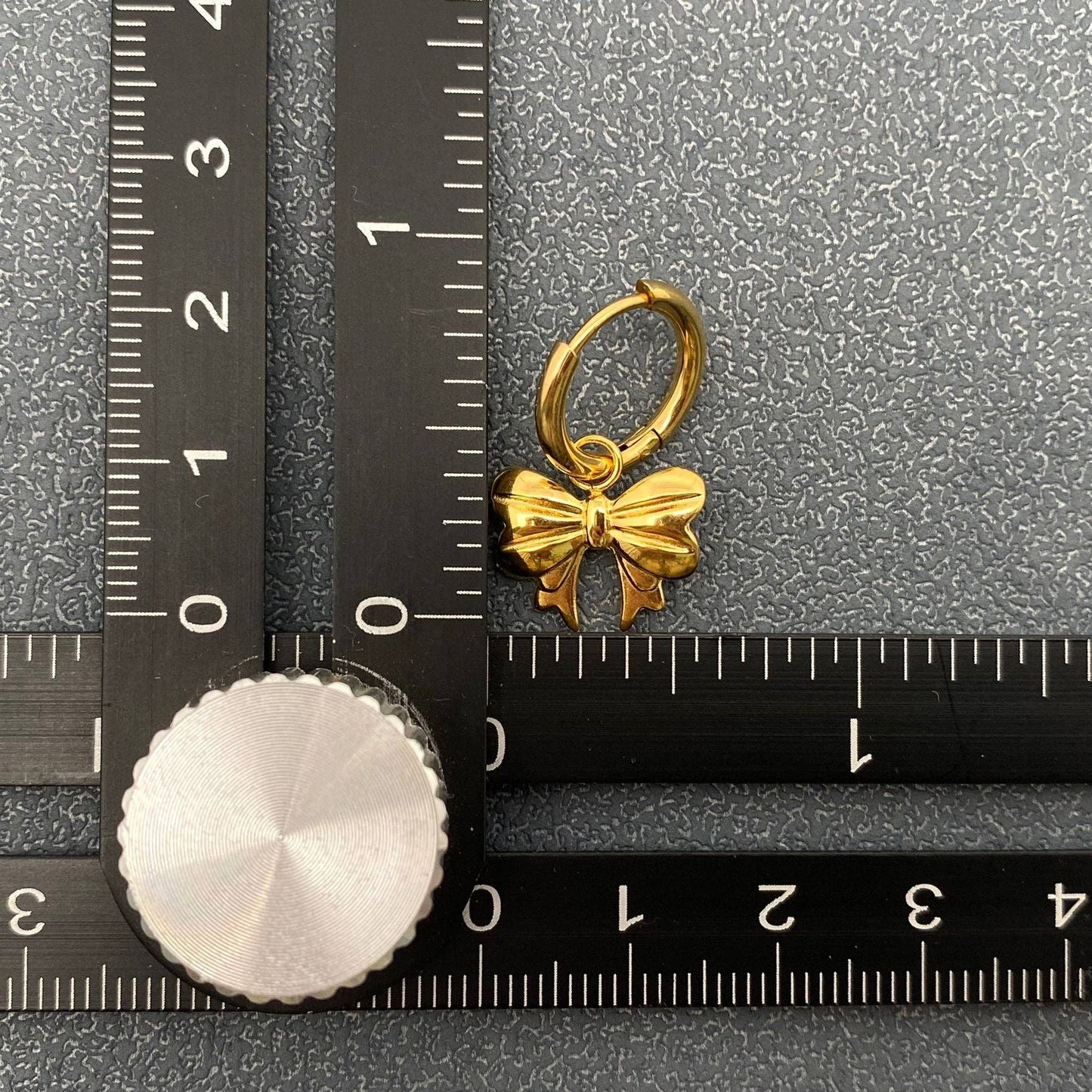18K Gold Plated Bow Huggie Earrings