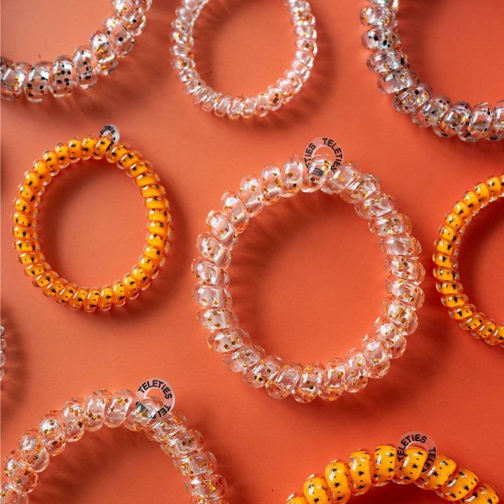 TELETIES - Spiral Hair Coils | Small | Spooky Sparkles Hair Ties