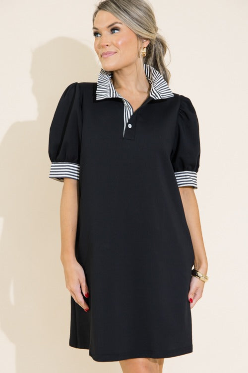 Jianna Contrasting Ruffle Neck Dress