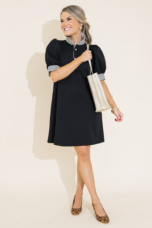 Jianna Contrasting Ruffle Neck Dress