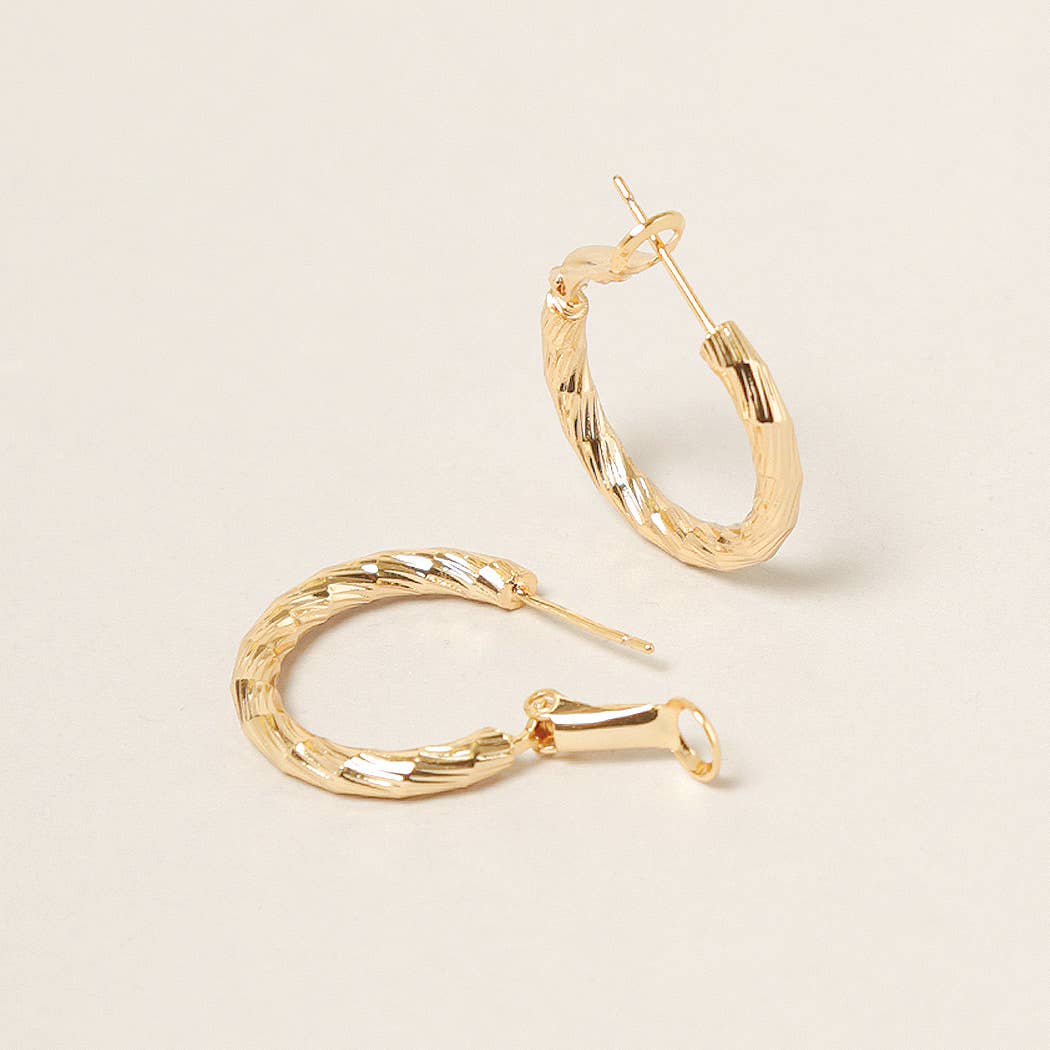 14K Gold Dipped Twisted Omega Closure Hoops
