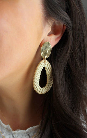 Woven Rattan Earrings