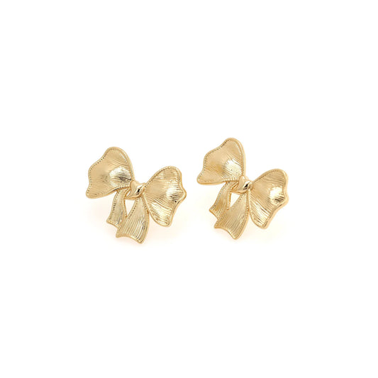 18k Gold Plated Bow Stud Earrings