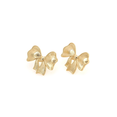 18k Gold Plated Bow Stud Earrings