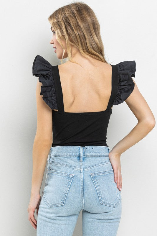 Sleeveless Ruffle Bodysuit