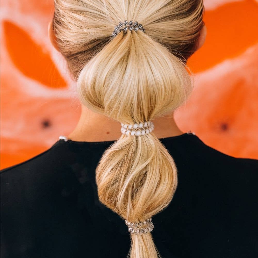 TELETIES - Spiral Hair Coils | Small | Webbed Hair Ties