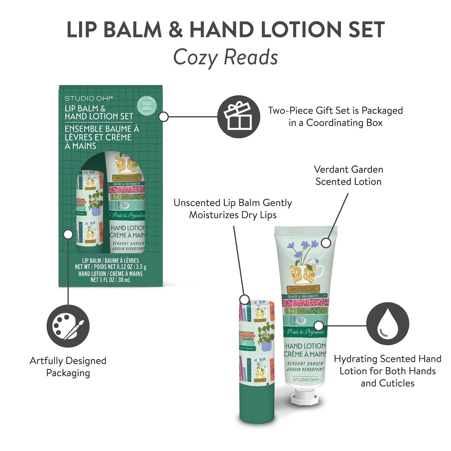 Cozy Reads Lip Balm & Hand Lotion Set