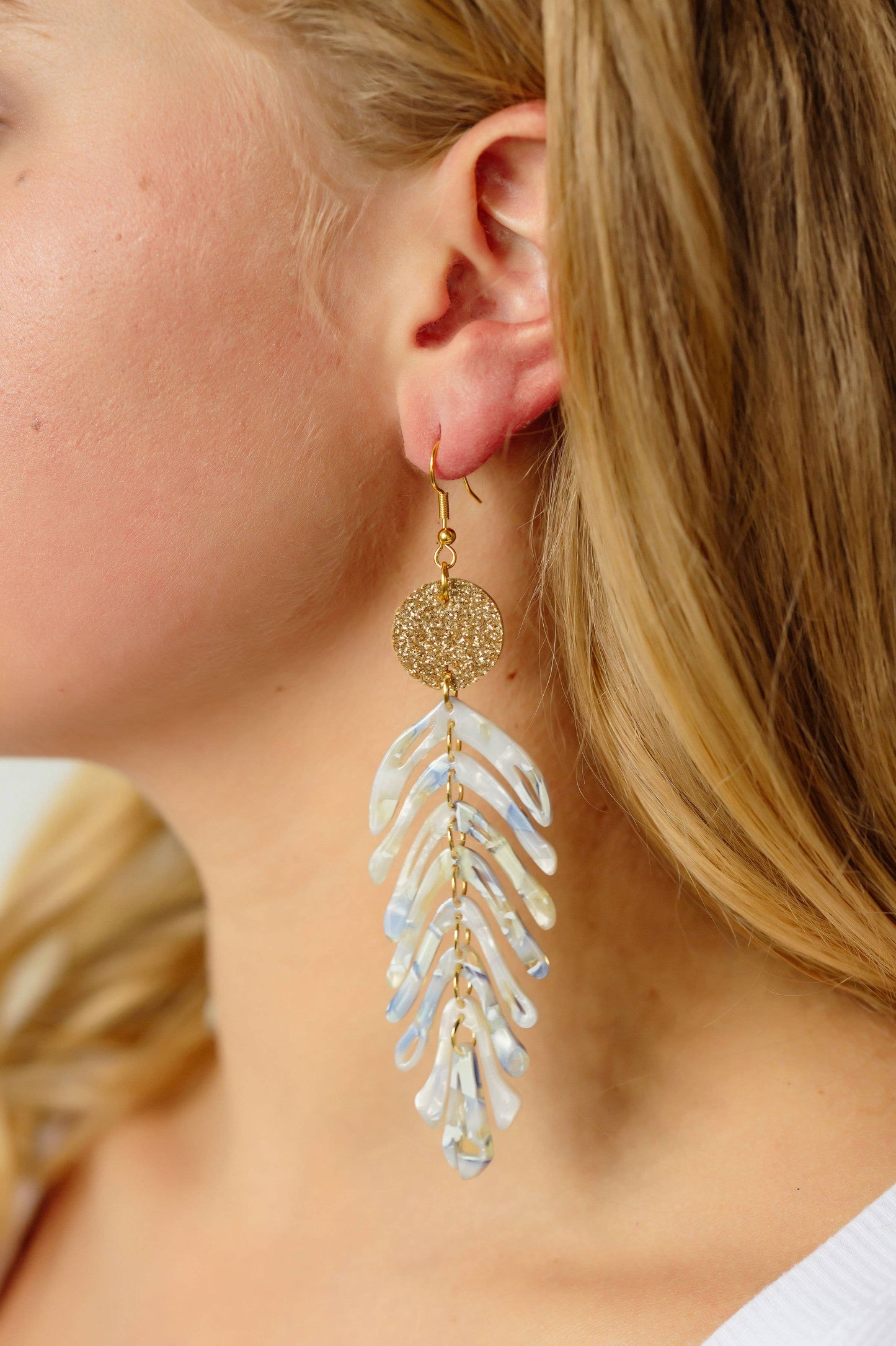 Golden Ice Palm Earrings