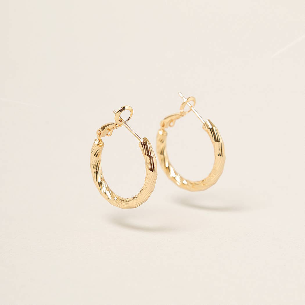 14K Gold Dipped Twisted Omega Closure Hoops