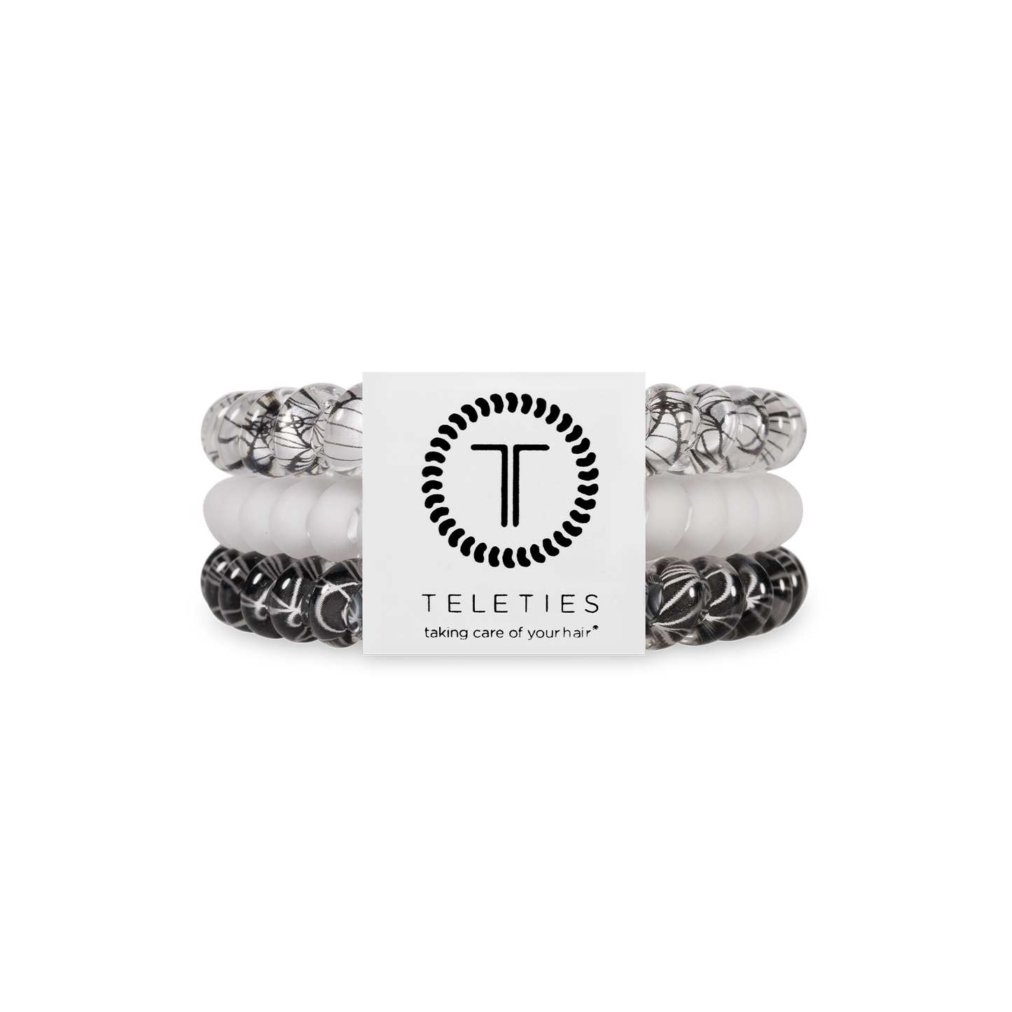 TELETIES - Spiral Hair Coils | Small | Webbed Hair Ties