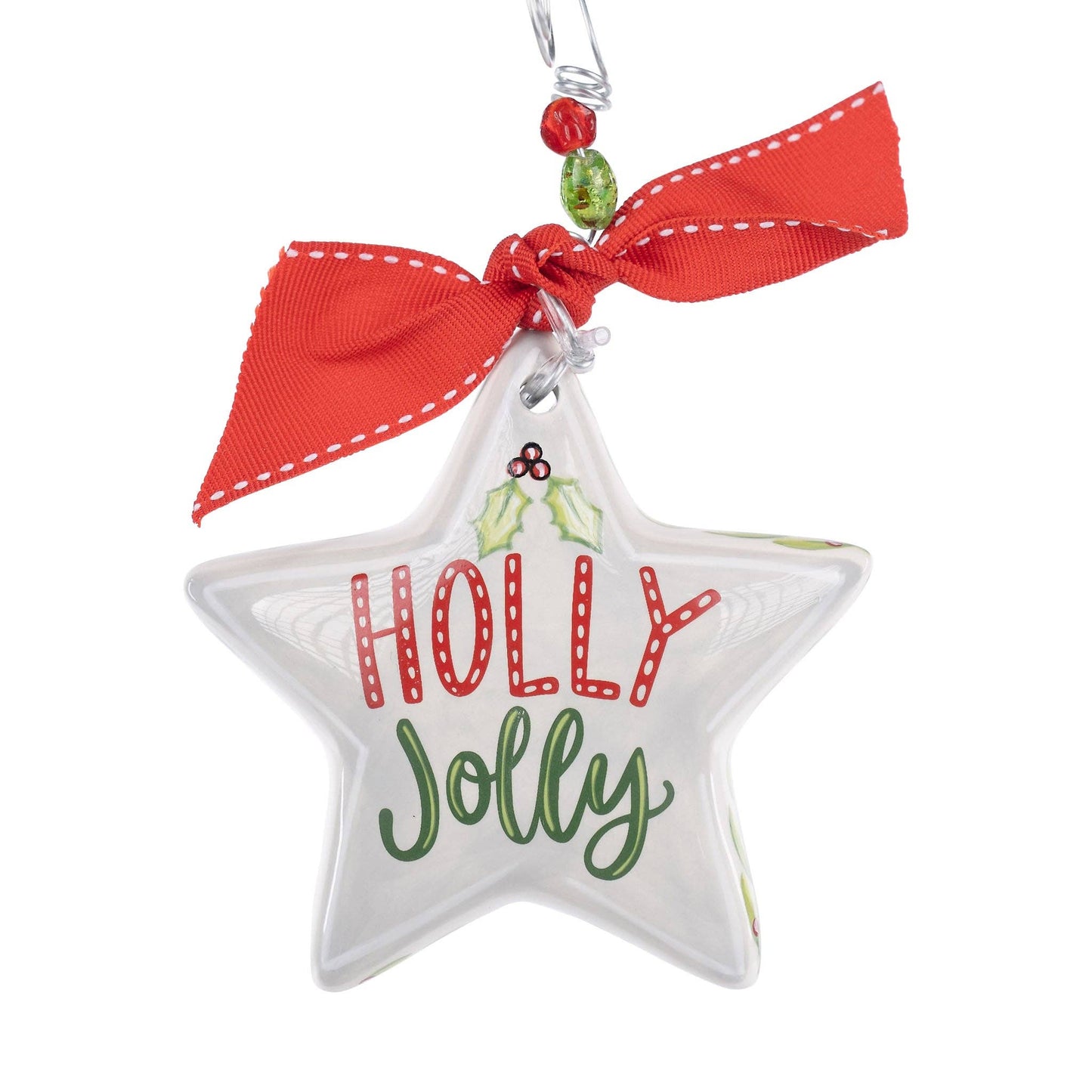 Holly Jolly Star Puff Christmas Ornament