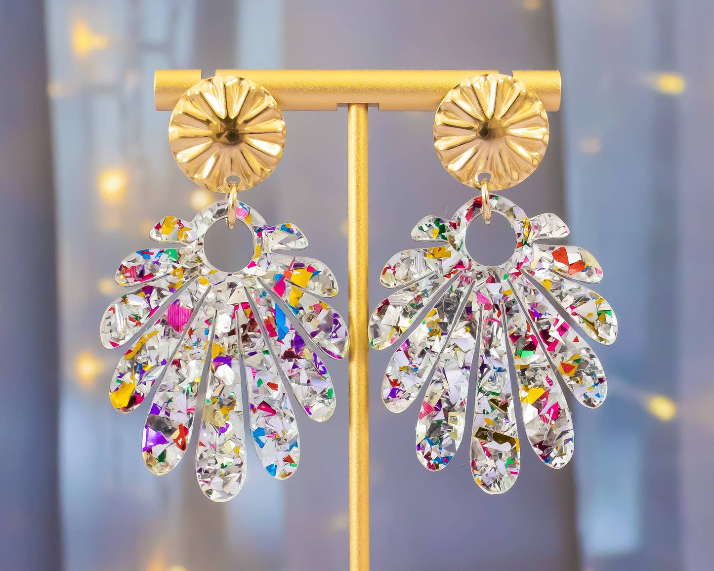 Silver Shell Flakes Earrings