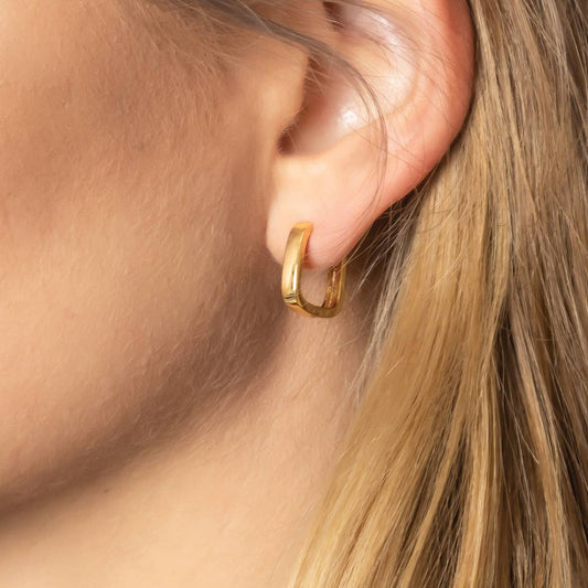 14K Gold-Dipped Square Hoop Earring