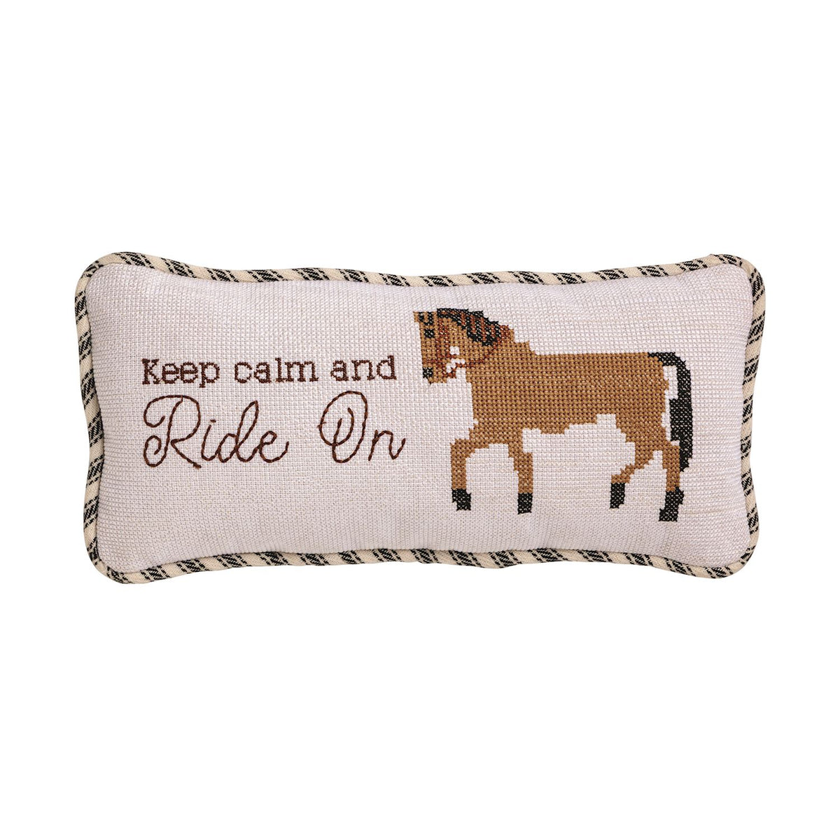 Horse Needlepoint Mini Pillow