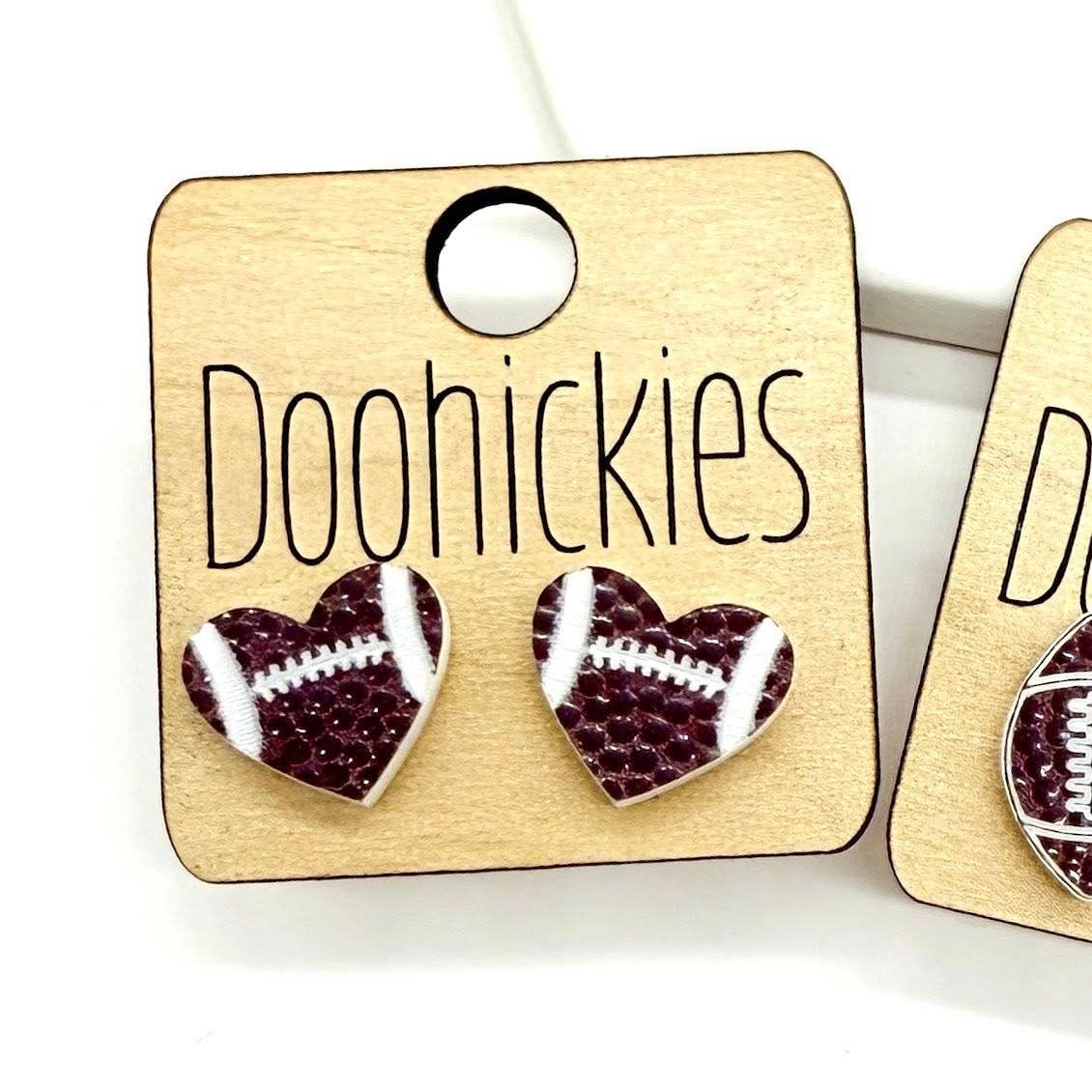 Textured Football Stud Earrings