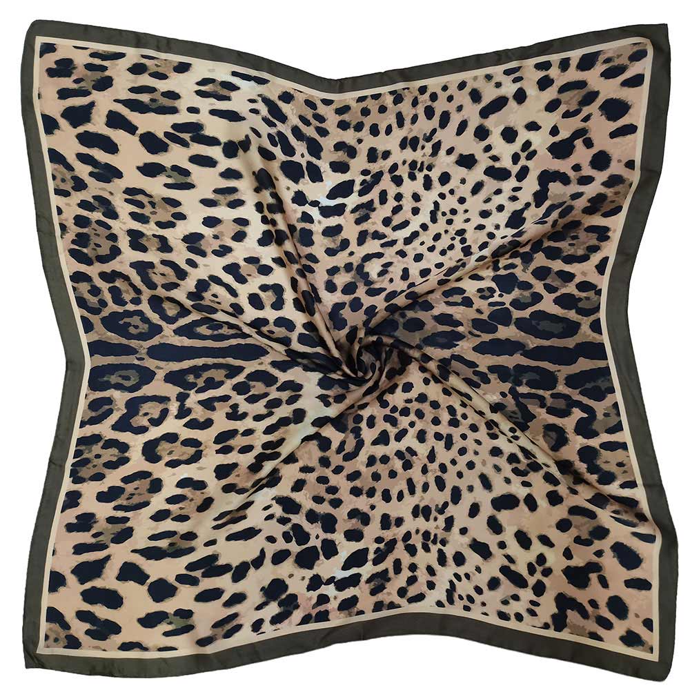 Bold Leopard Print Square Scarf
