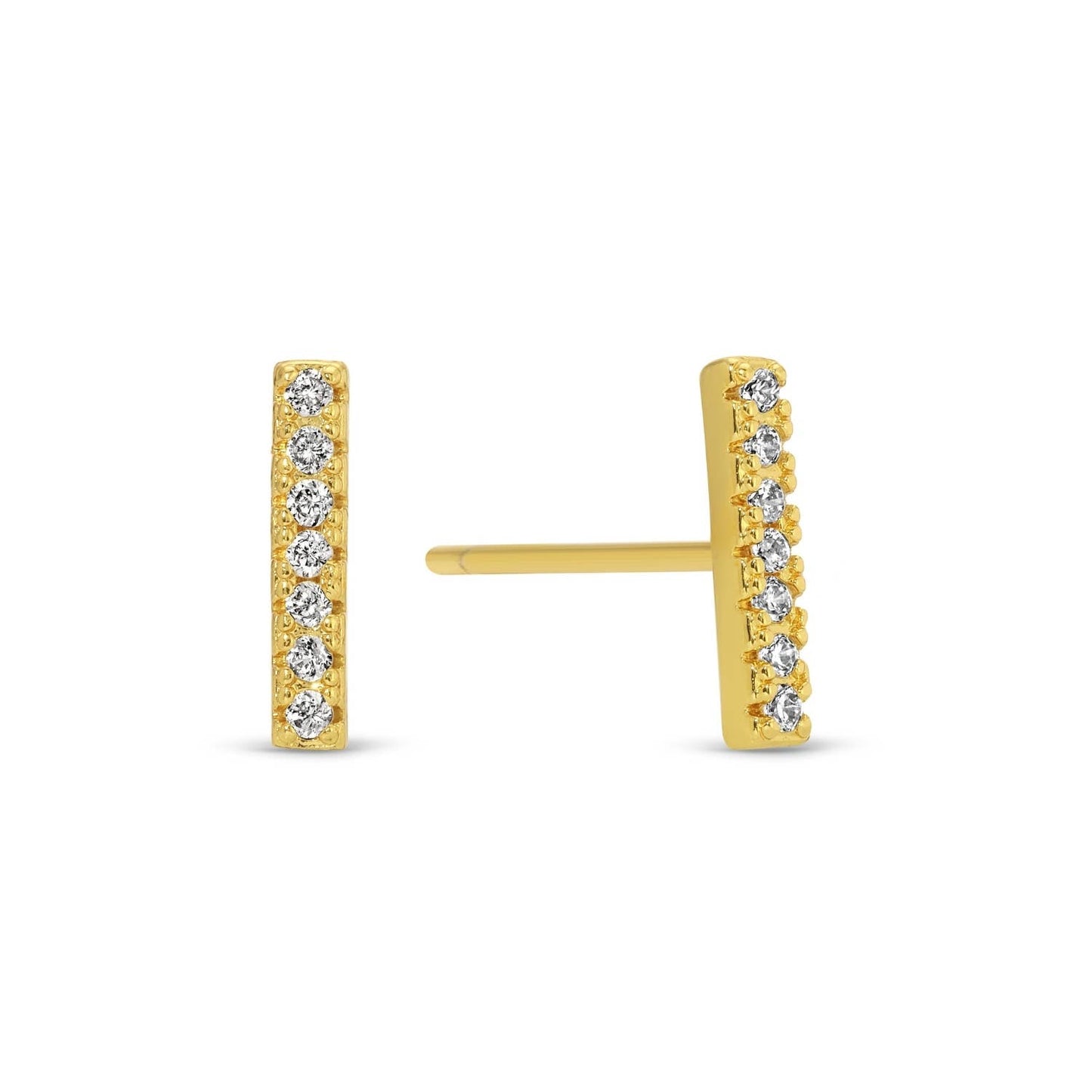 Pavé Bar Studs On Velvet Gift Tag