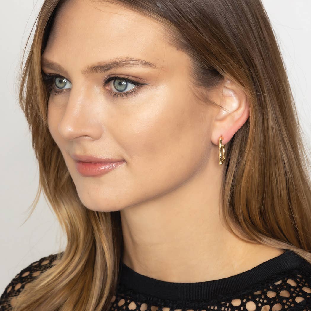 14K Gold-Dipped Square Post Earring