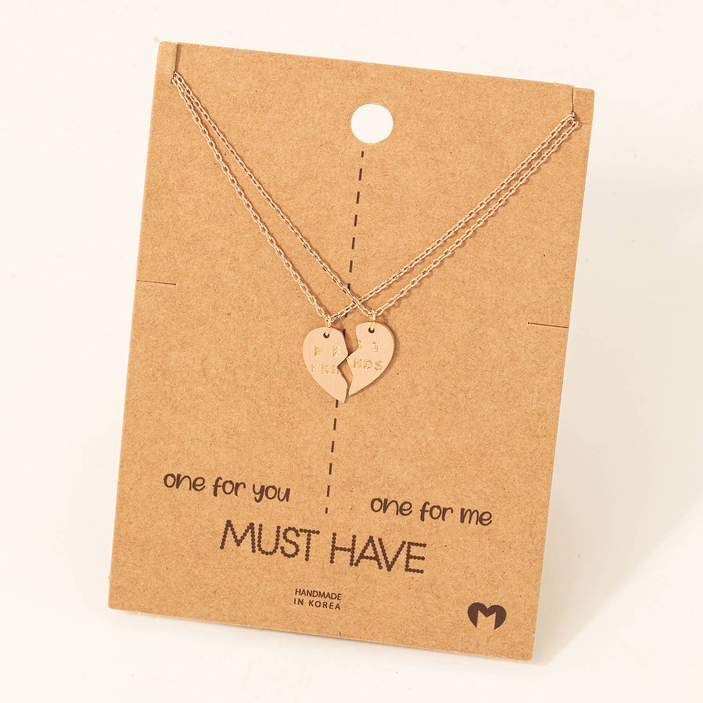 Heart Best Friend Charm Necklace