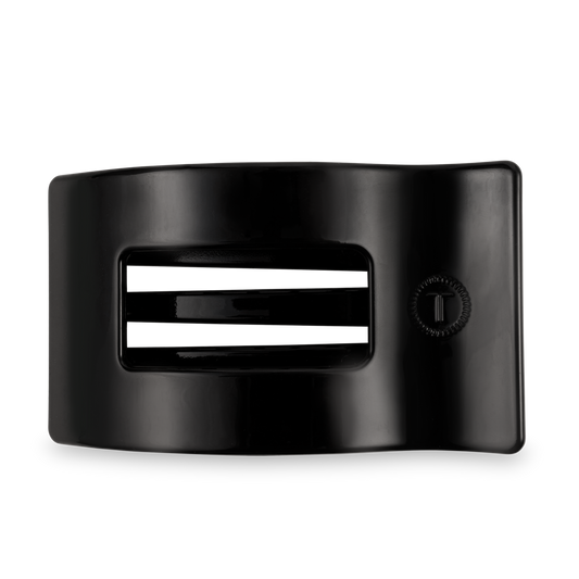 TELETIES - Flat Rectangle Hair Clip | Large | Jet Black