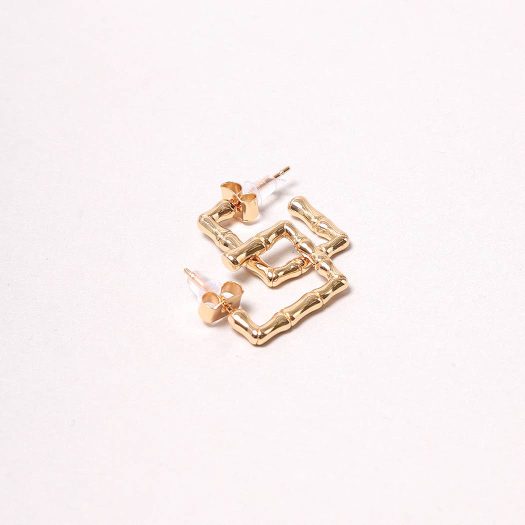 14K Gold-Dipped Square Post Earring