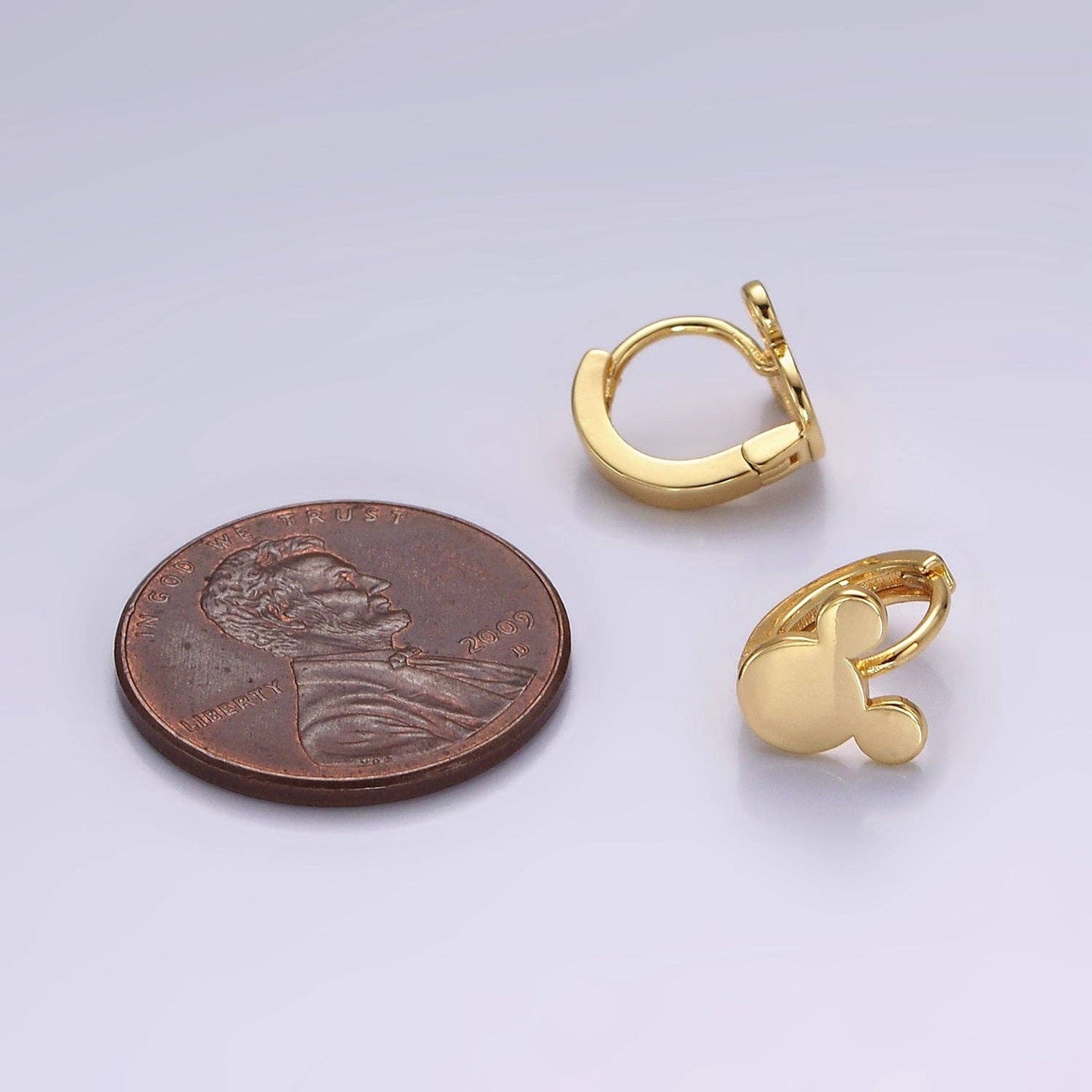 14K Gold Filled Mickey Mouse Huggie Earrings