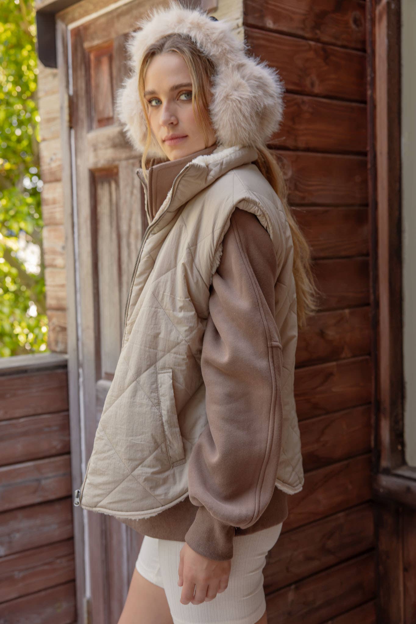 Quilted Zip Up Fleece Vest