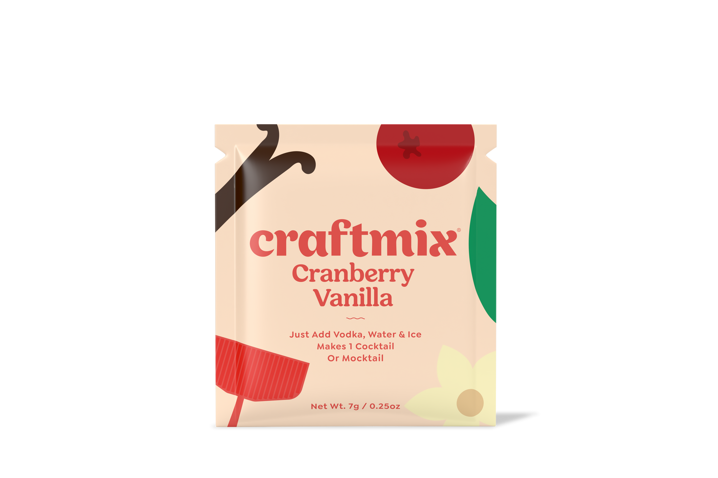 Cranberry Vanilla Cocktail Mocktail Mixer Single Packet
