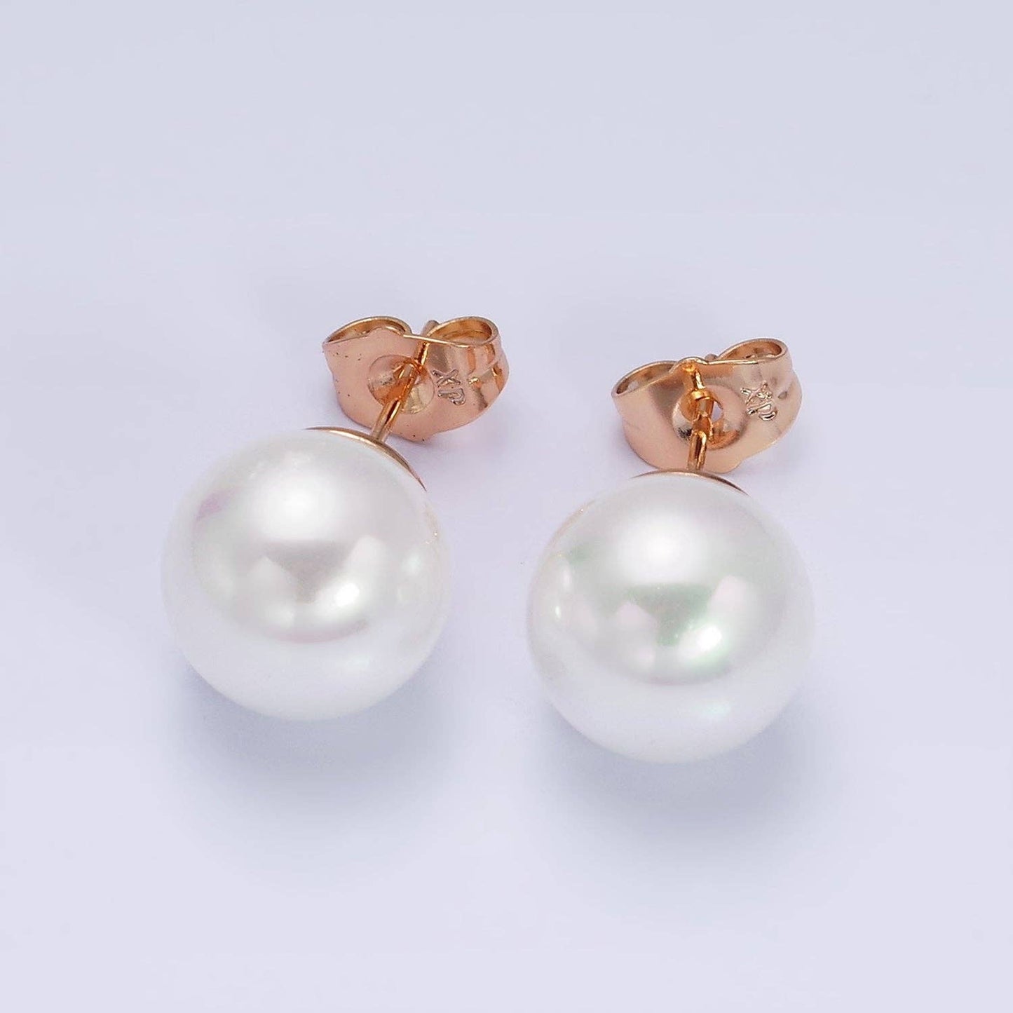 18K Gold Filled 12mm Pearl Stud Earrings