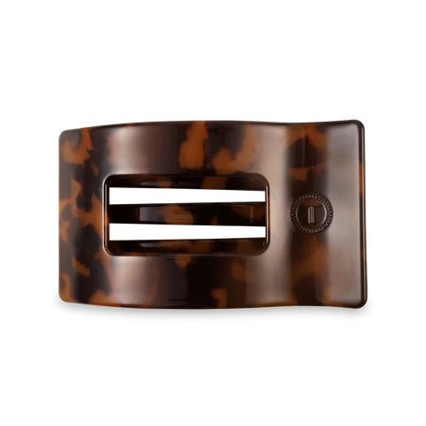 TELETIES - Flat Rectangle Hair Clip | Medium | Tortoise