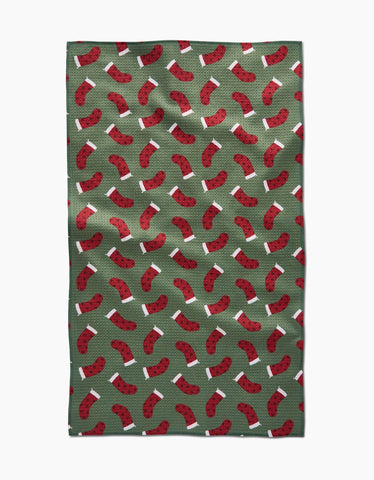 Heart Stockings Tea Towel