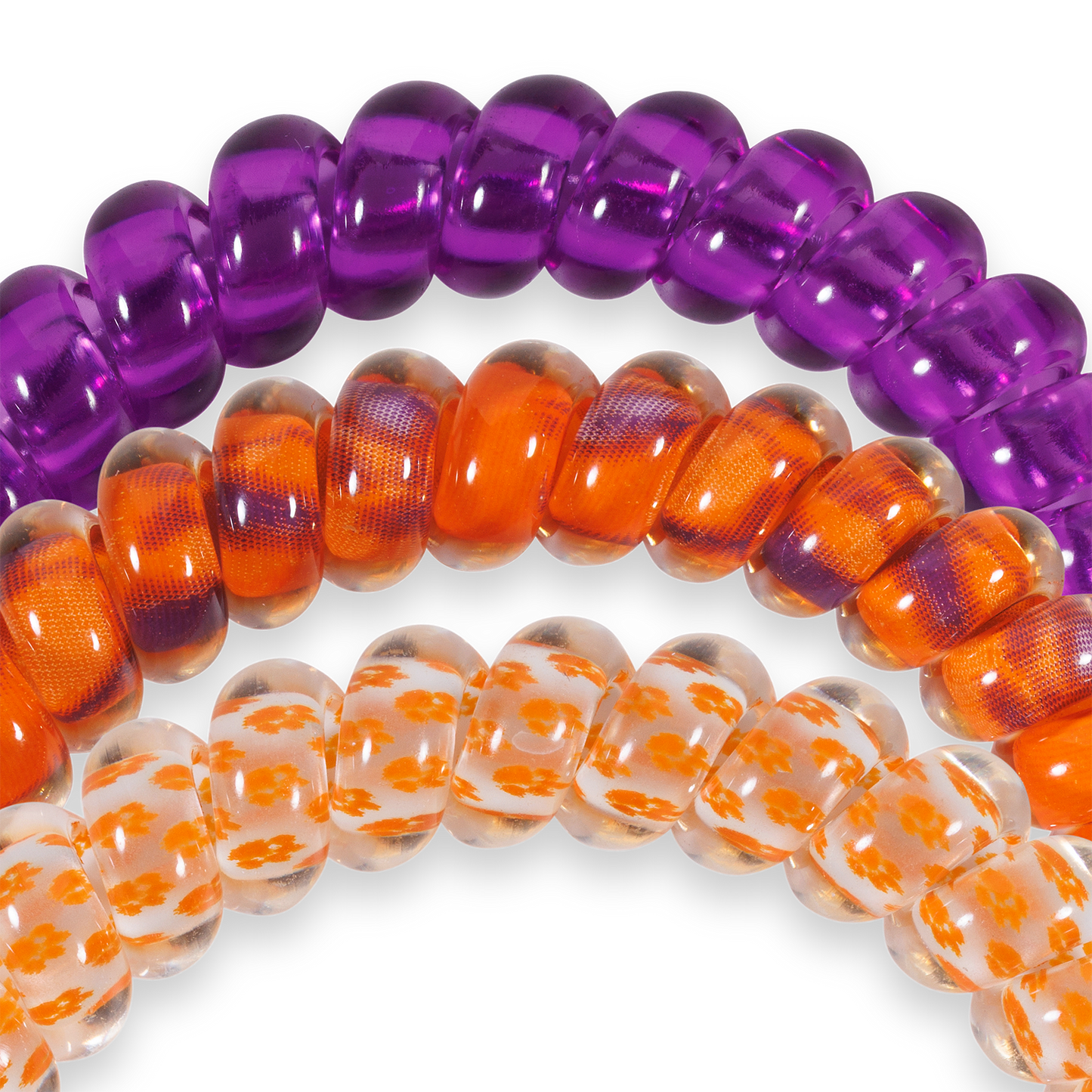 TELETIES - Spiral Hair Coils | Small | Go Tigers! Hair Ties