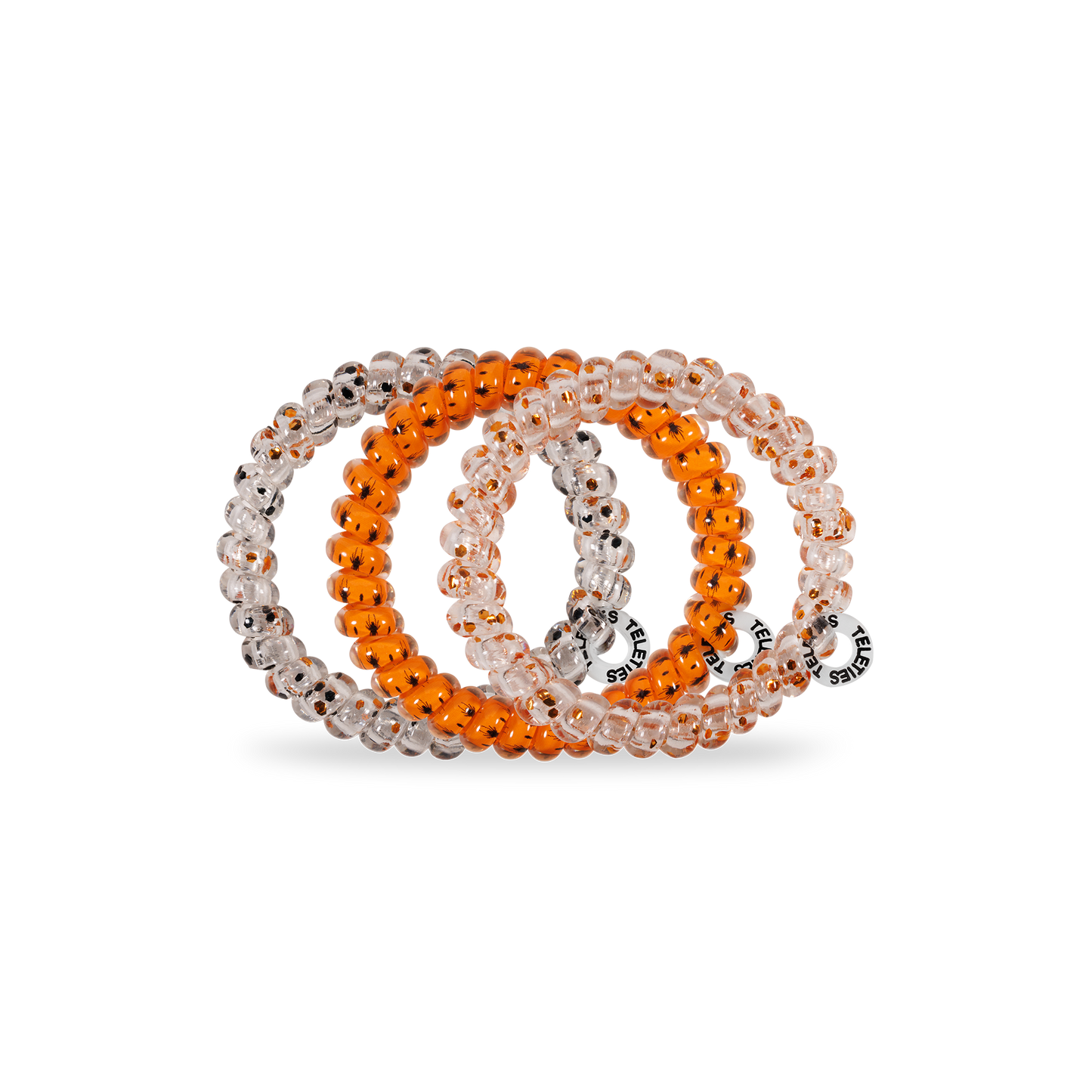 TELETIES - Spiral Hair Coils | Small | Spooky Sparkles Hair Ties