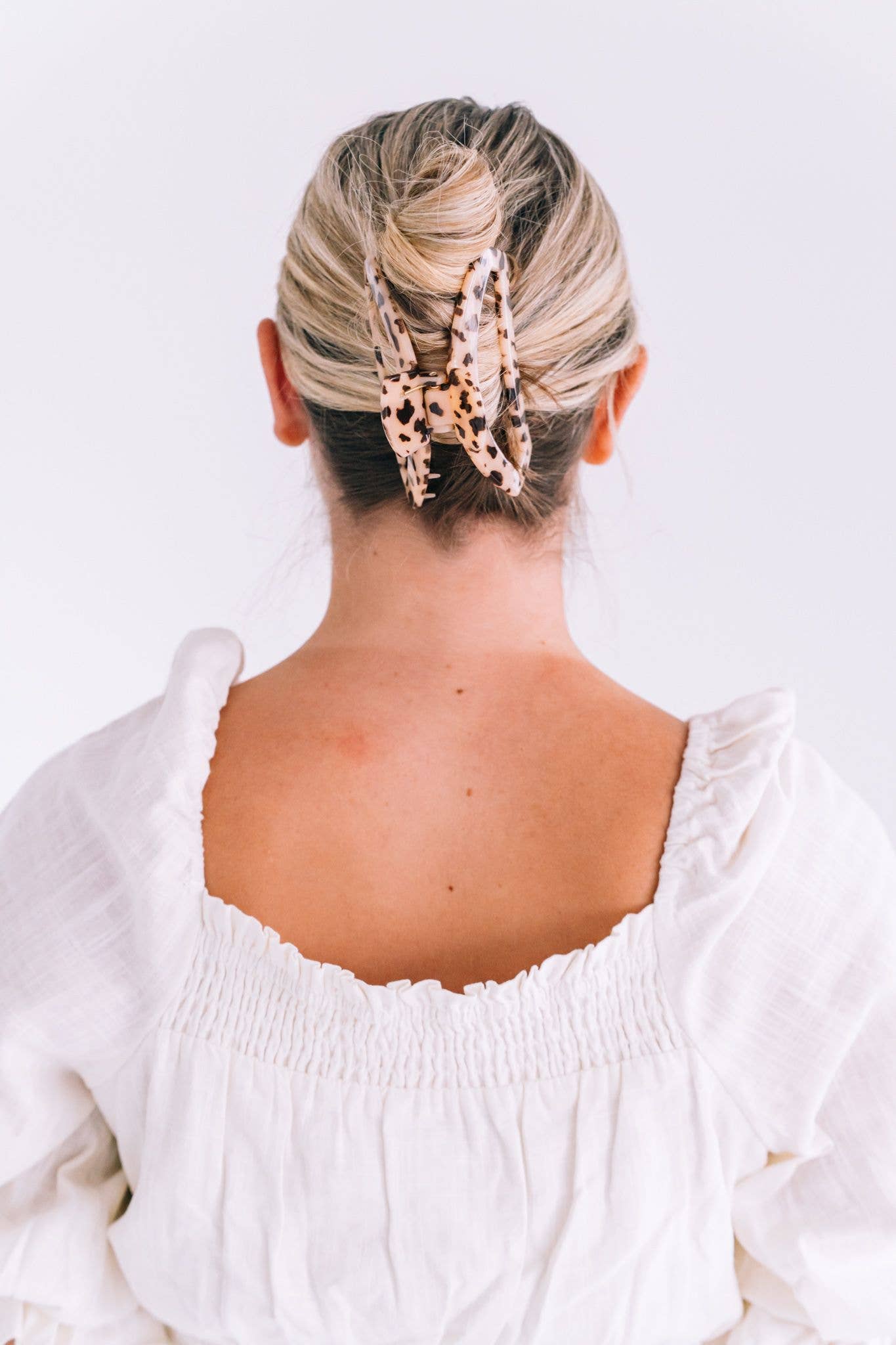 TELETIES - Open Hair Clip | Large | Blonde Tortoise