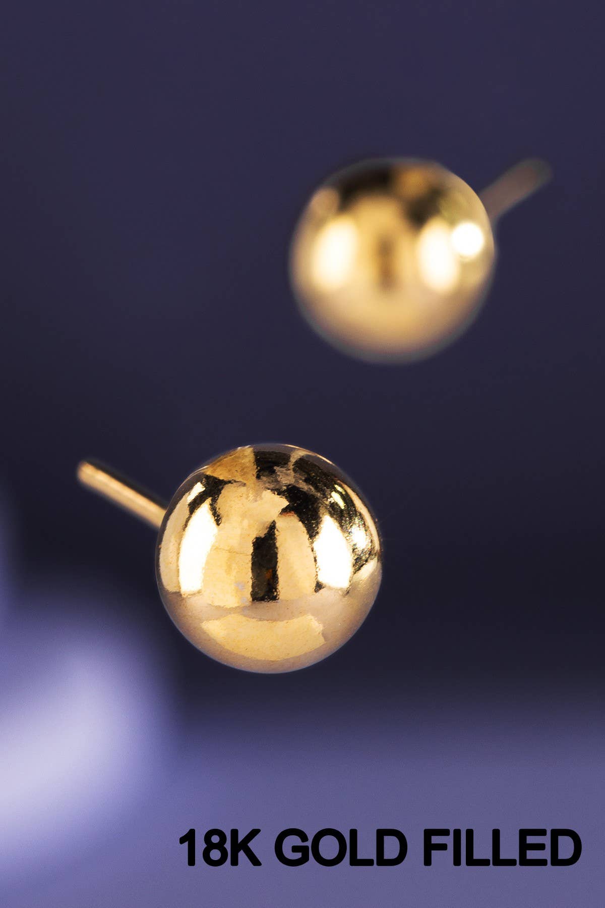 18k Gold Filled Ball Stud Earrings
