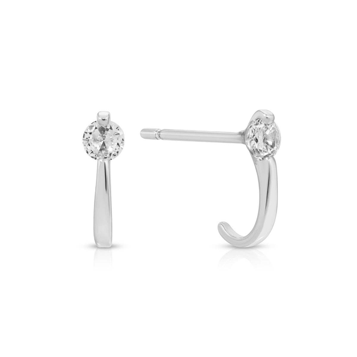 Minimalist CZ Studs with Ear Hugger