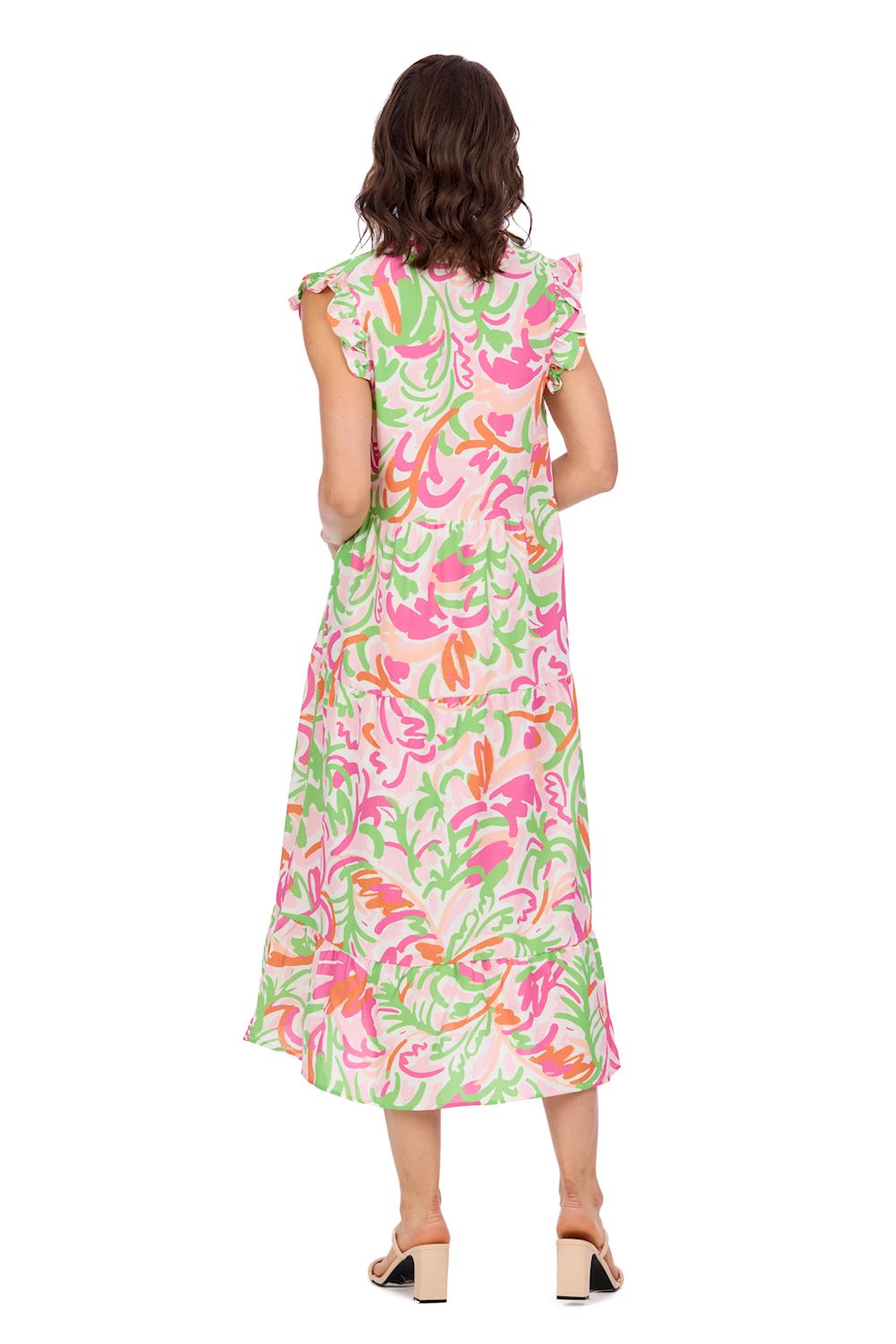 Adair Tiered Maxi Dress Pink