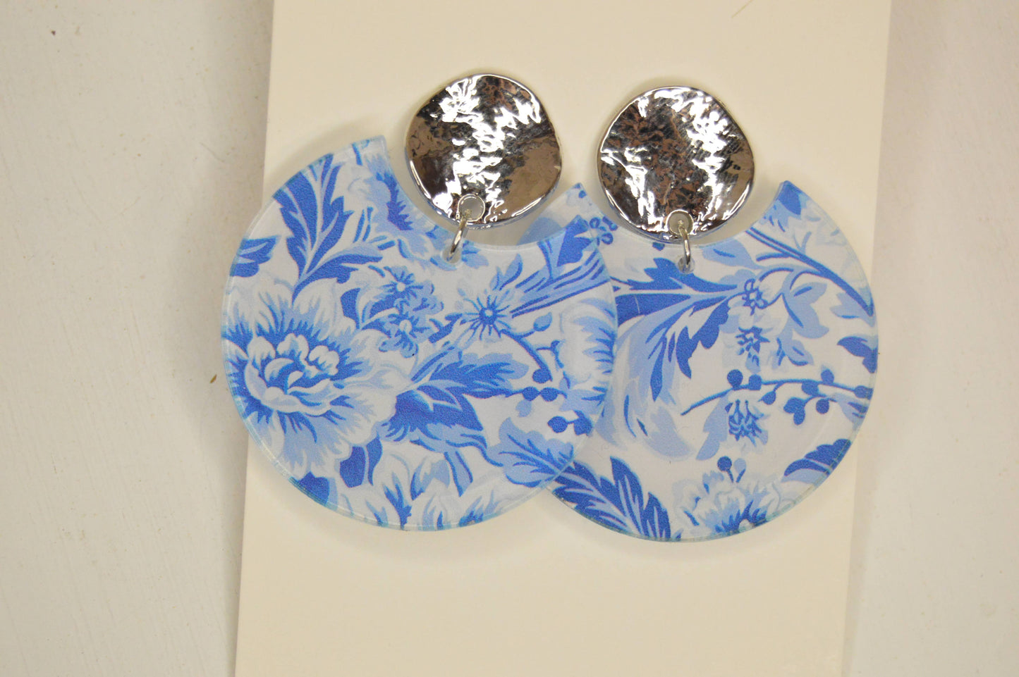 Preppy Blue Chinoiserie Earrings