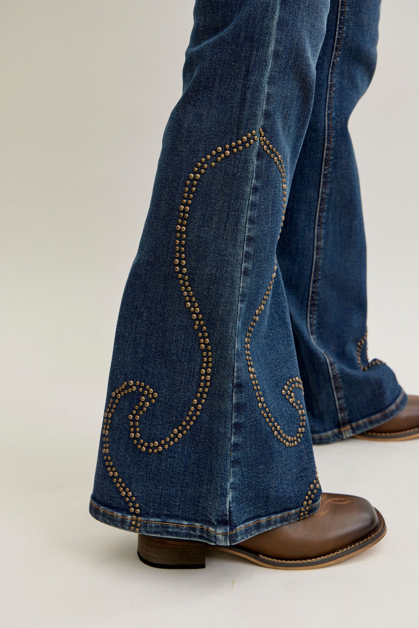 Western Flare Stud Detail Jeans
