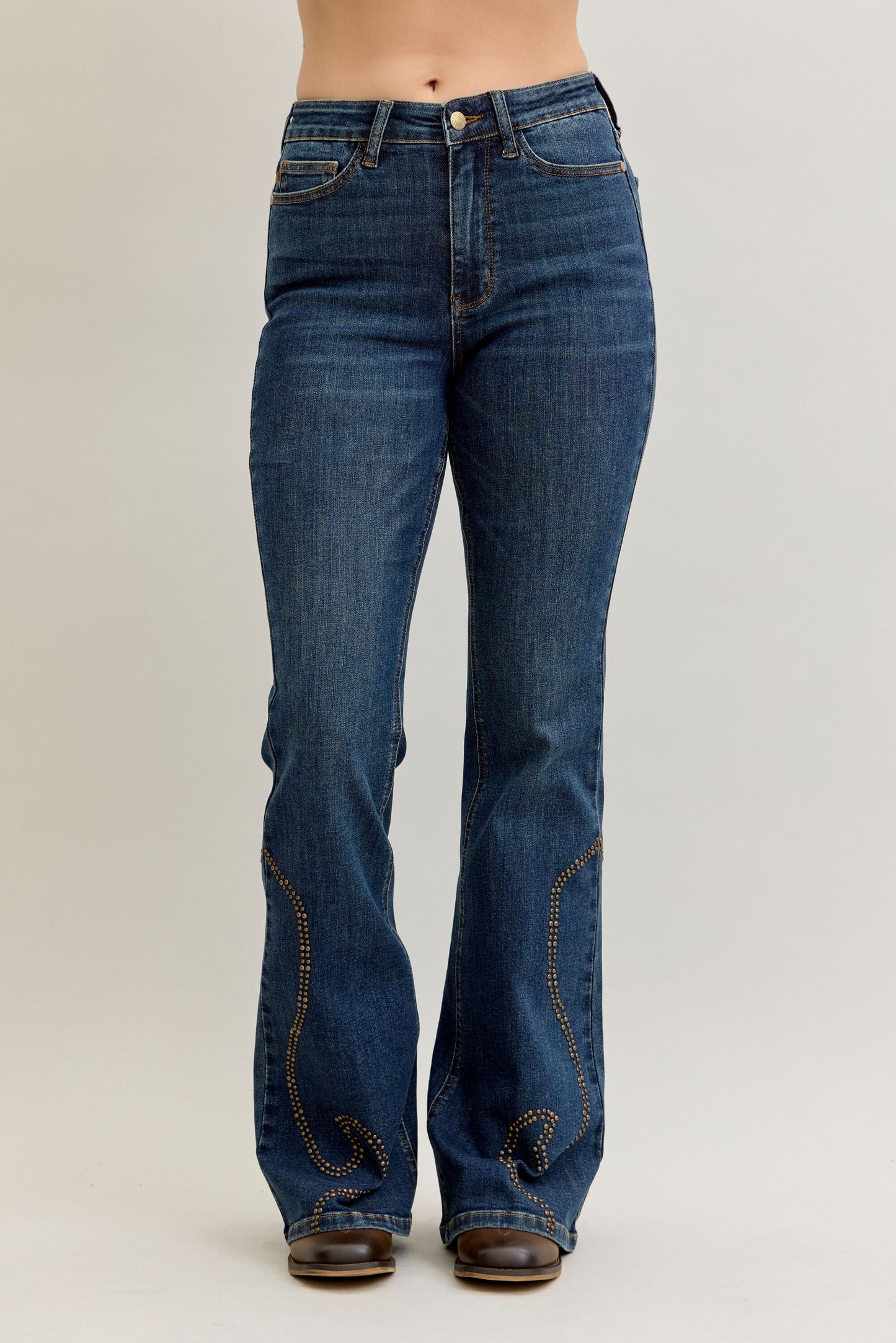 Western Flare Stud Detail Jeans