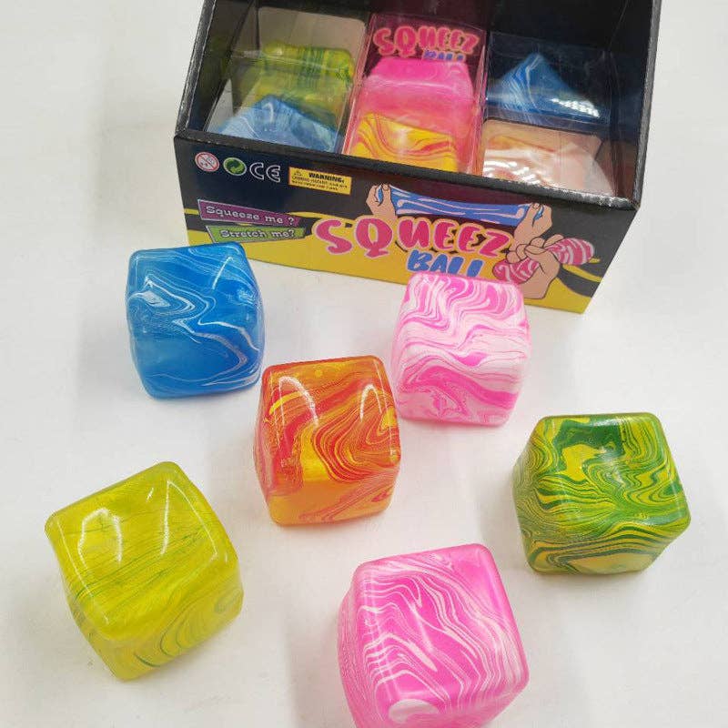 Marble Swirl Cube Squishy Toy