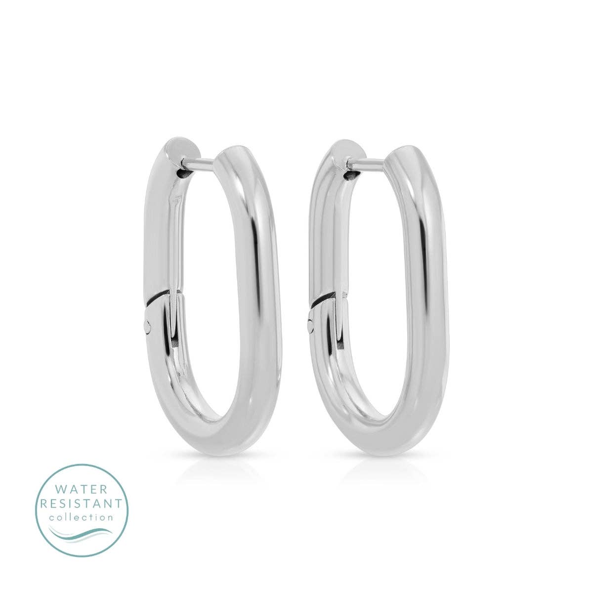 Contemporary Oblong Hoops, Water-Resistant