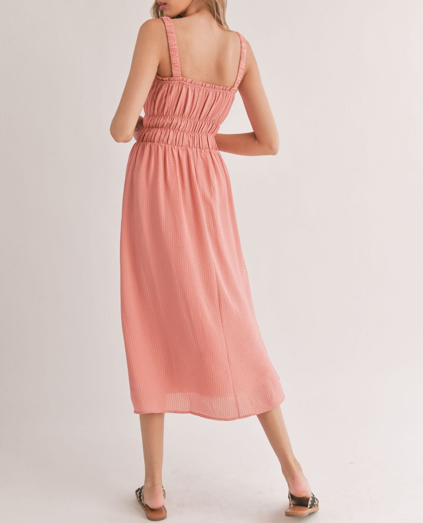 The Heat Smocked Midi Dress