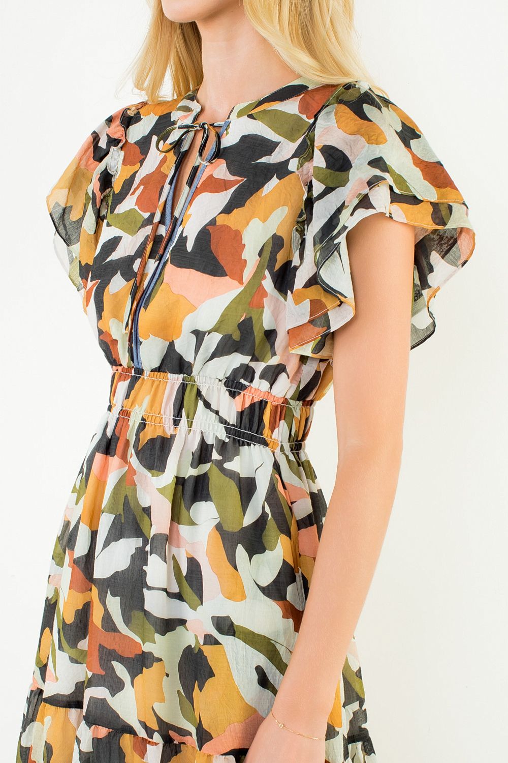 THML Abstract Flowy Midi Dress