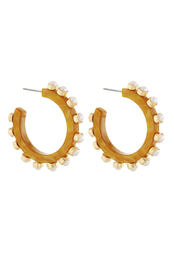 Acetate Pearl Hoops