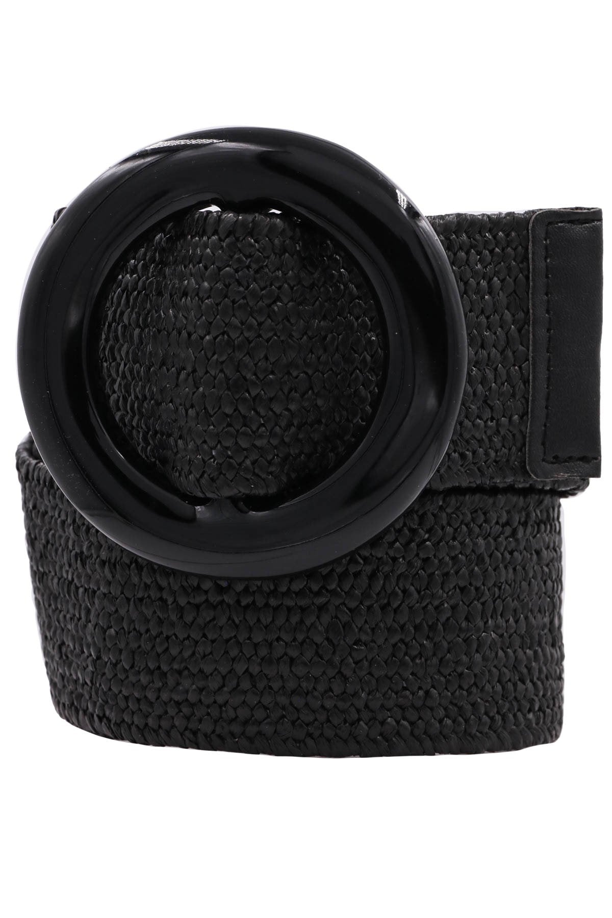 Acrylic Circle Buckle Straw Belt