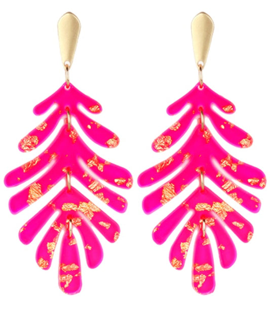 Acrylic Gold Leaf Earring