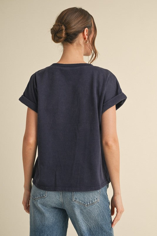 American Flag Short Sleeves Top